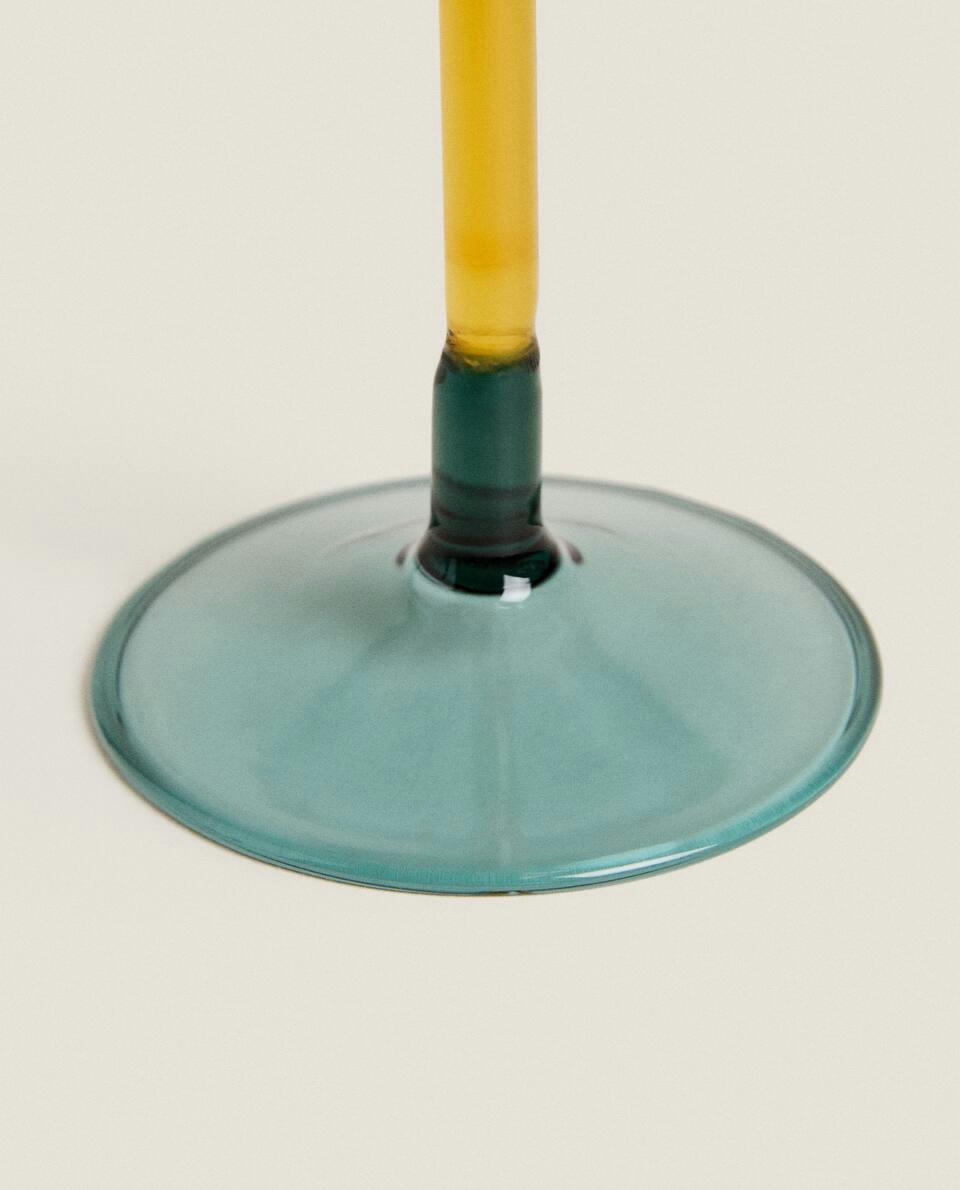 Copo de borosilicato com haste colorida