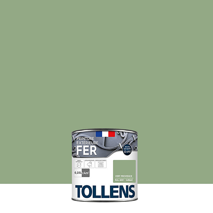 Peinture extérieure fer Tollens brillant vert provence 250ml