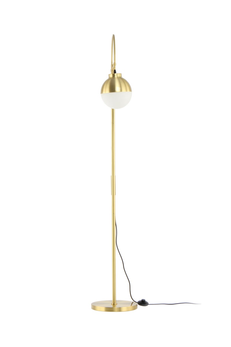 Klassieke gouden staande lamp, woonkamerlamp met glazen bol, 160 cm | Woonkamer/eetkamerlamp