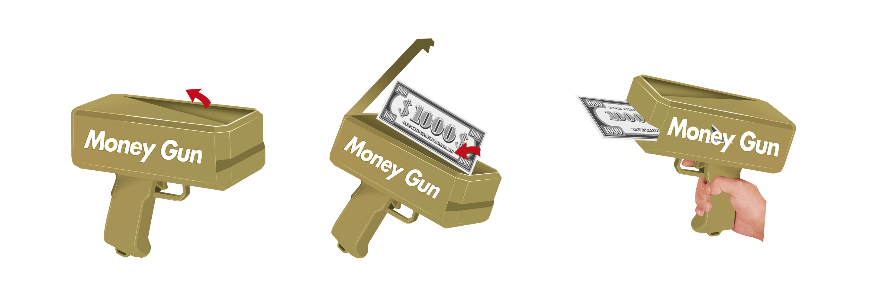 Pocket Money - Pengepistol inkl. Papirpenge 100 stk.