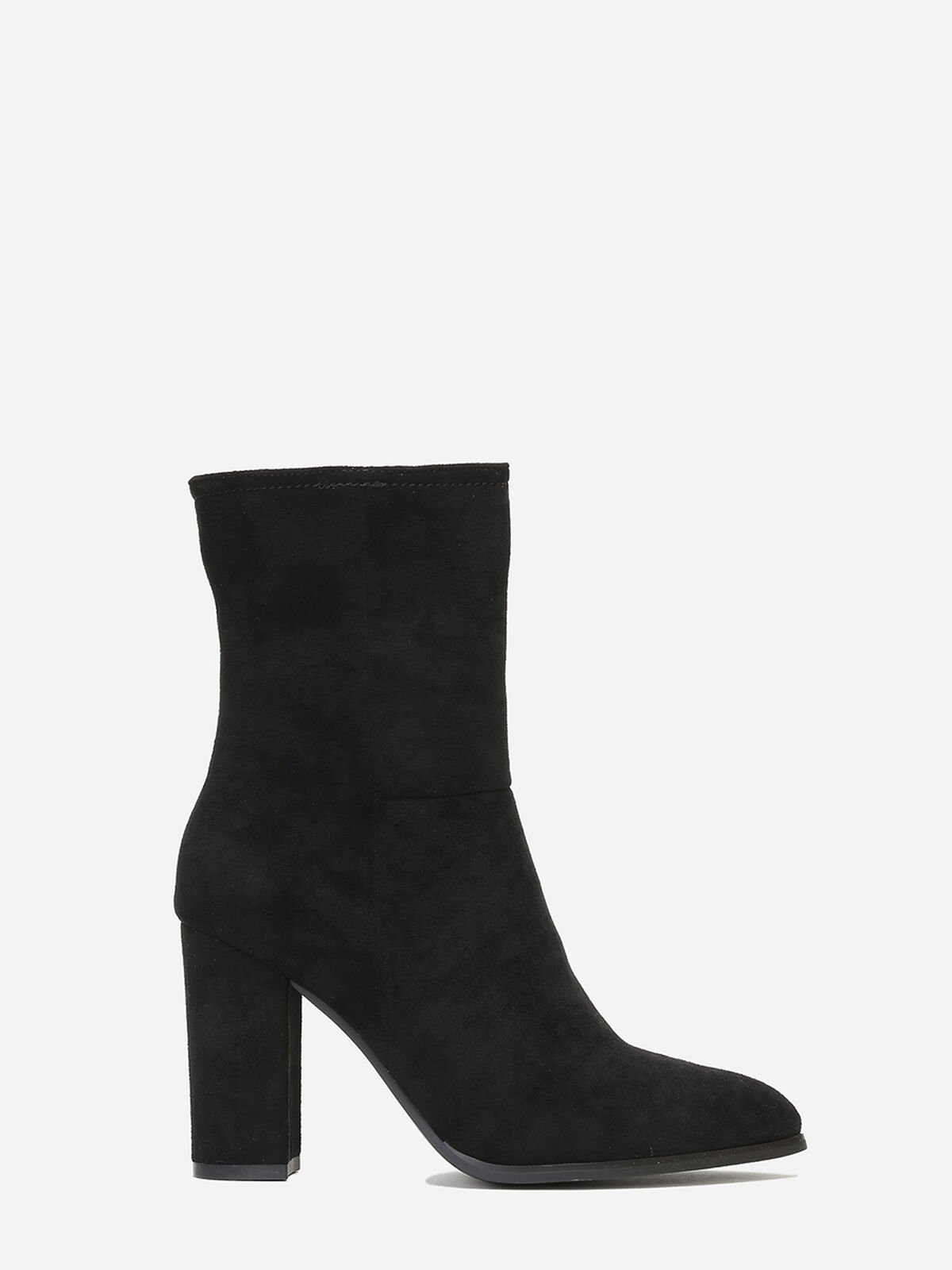 Bottines pointues en suédine- Noir