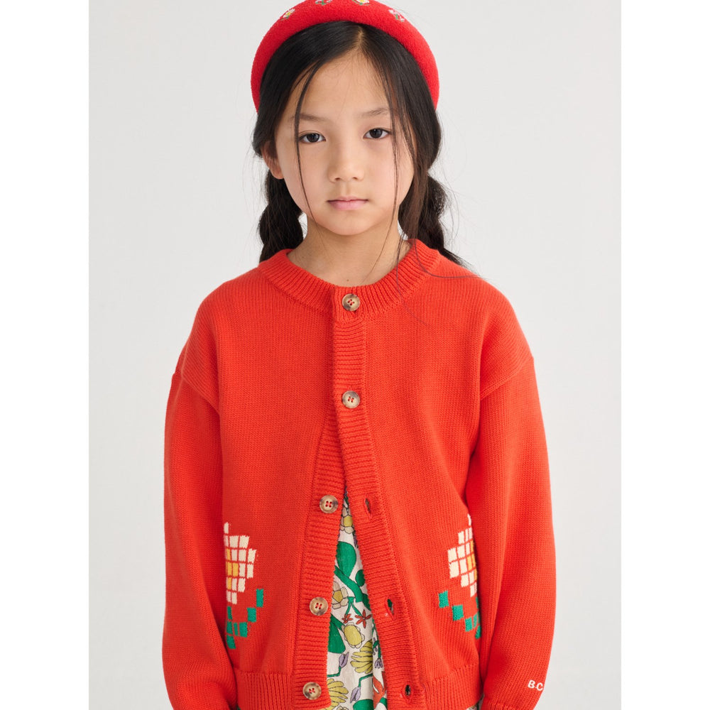 Køb Bobo Choses Red Pixel Daisy Cardigan