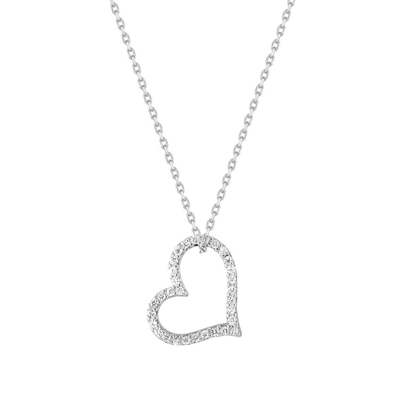 Collier coeur Femme - Argent 925 - Longueur : 42 cm