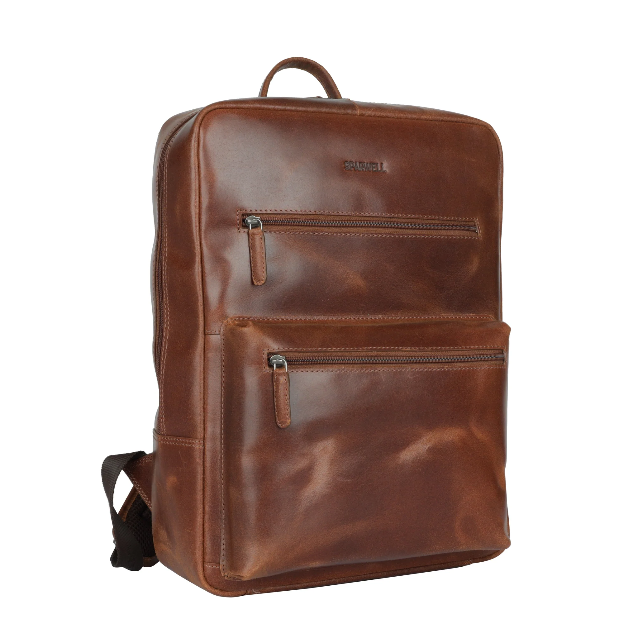 Sparwell Wallberg Worldly Warner Laptoprugzak 15,6 Inch Cognac