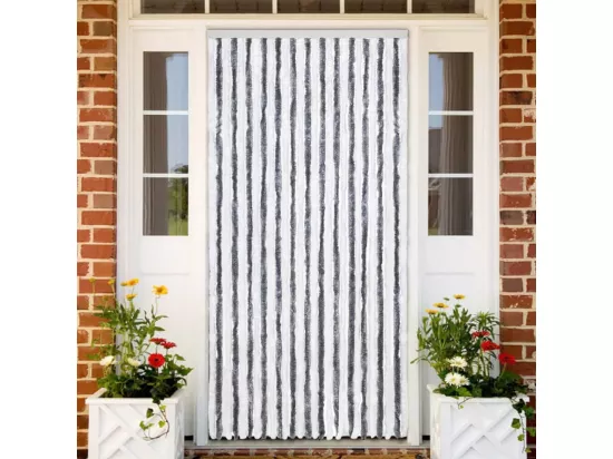 Moustiquaire gris et blanc 118x220 cm chenille