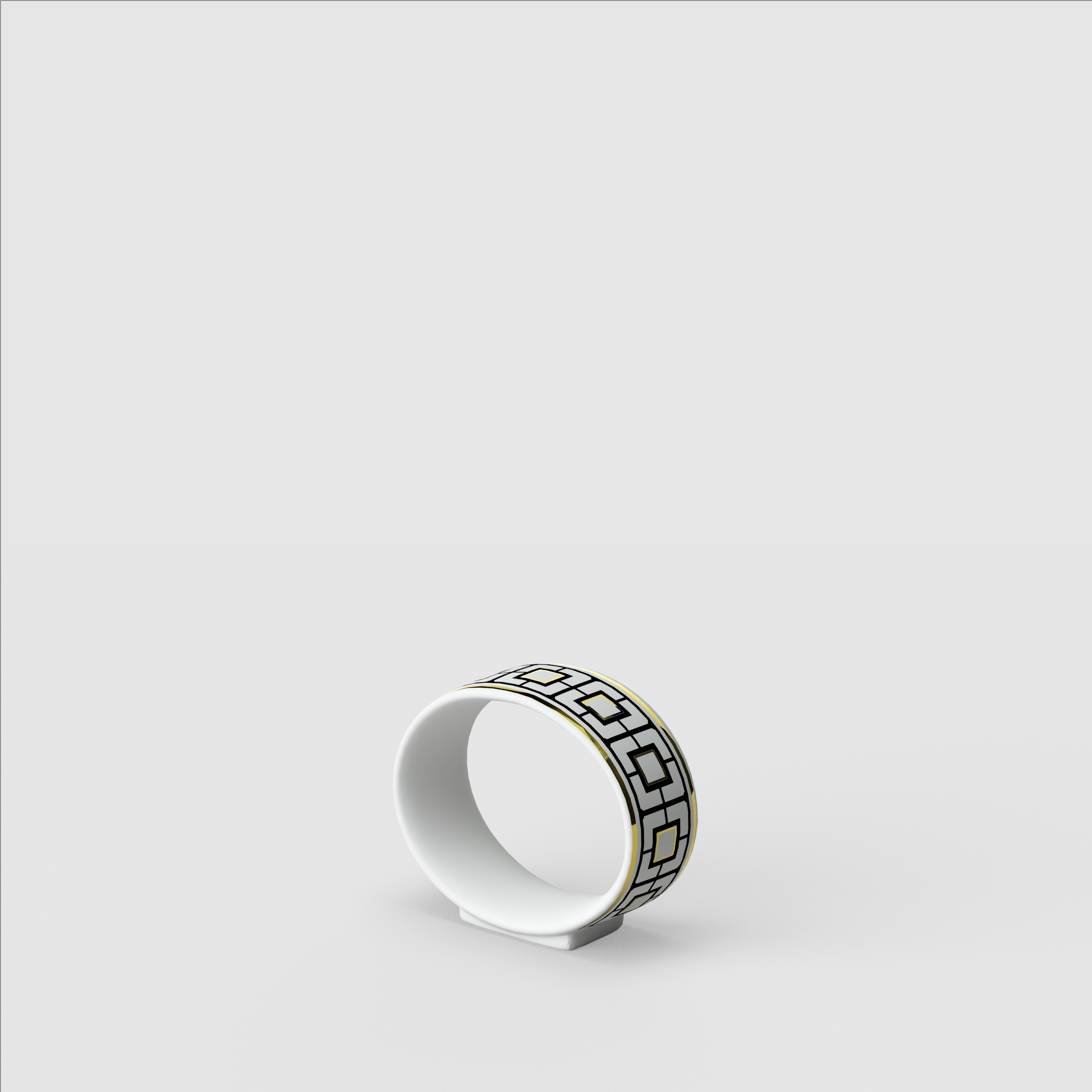 MetroChic Napkin ring Multi-colored, 2.6'' x 1'' x 2.1'', Premium Bone Porcelain