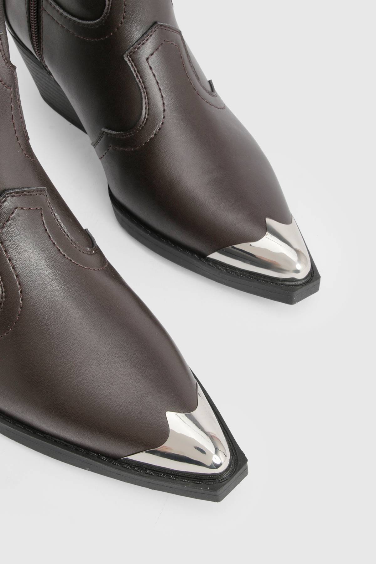 boohoo Bottes de cowboy western avec embout métallique