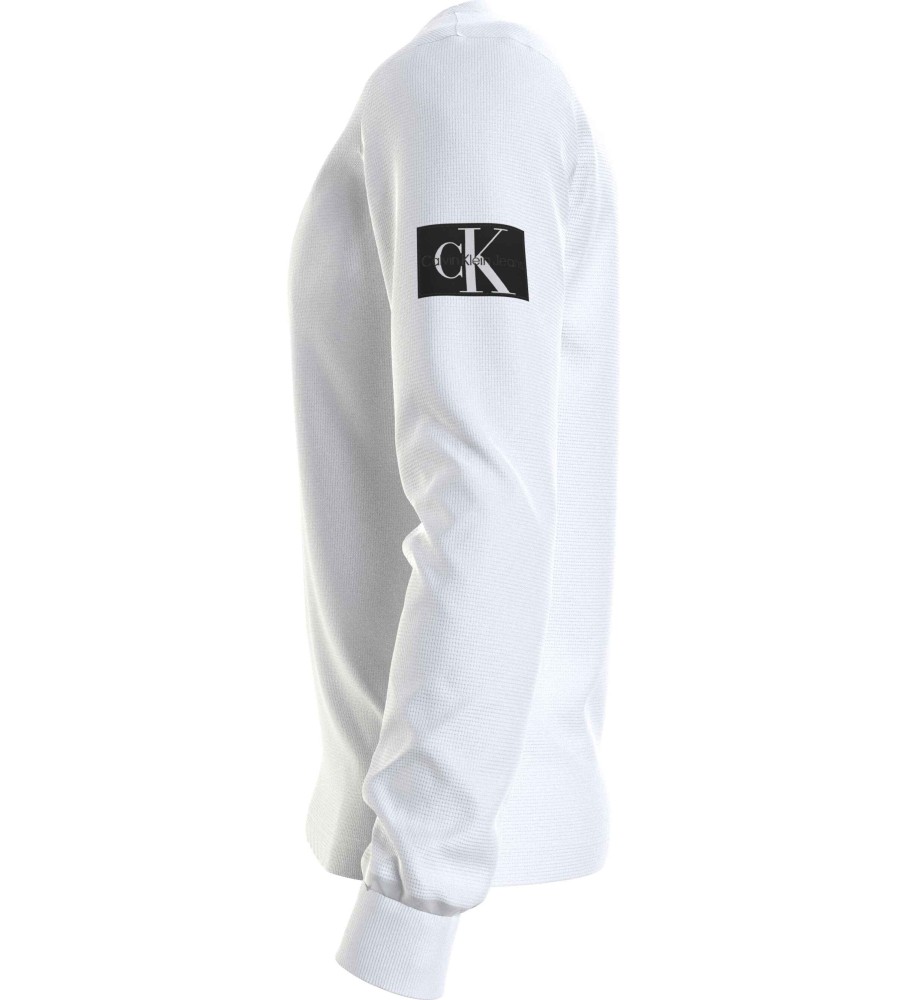 Moletom Calvin Klein Jeans Waffle Branco