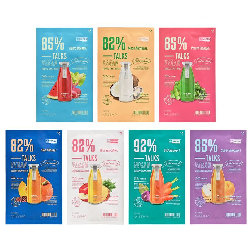 MISSHA - Talks Vegan Squeeze Sheet Mask - 7 soorten