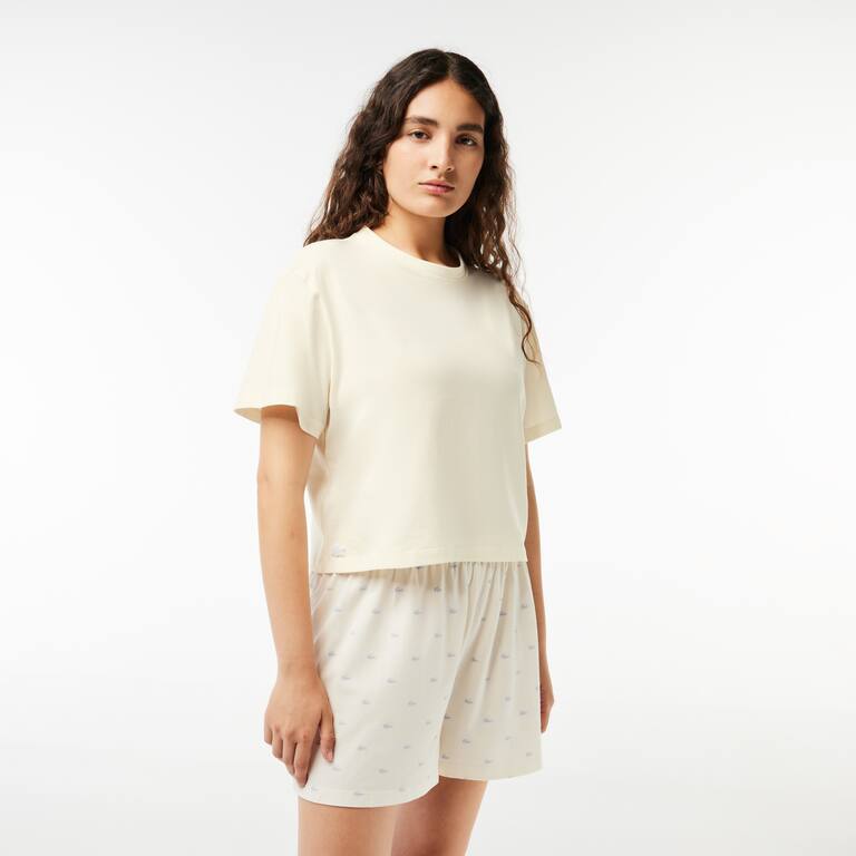 Ensemble de pyjama à motif crocodile Vêtements d’intérieur & de nuit - Blanc - Lacoste - Femme