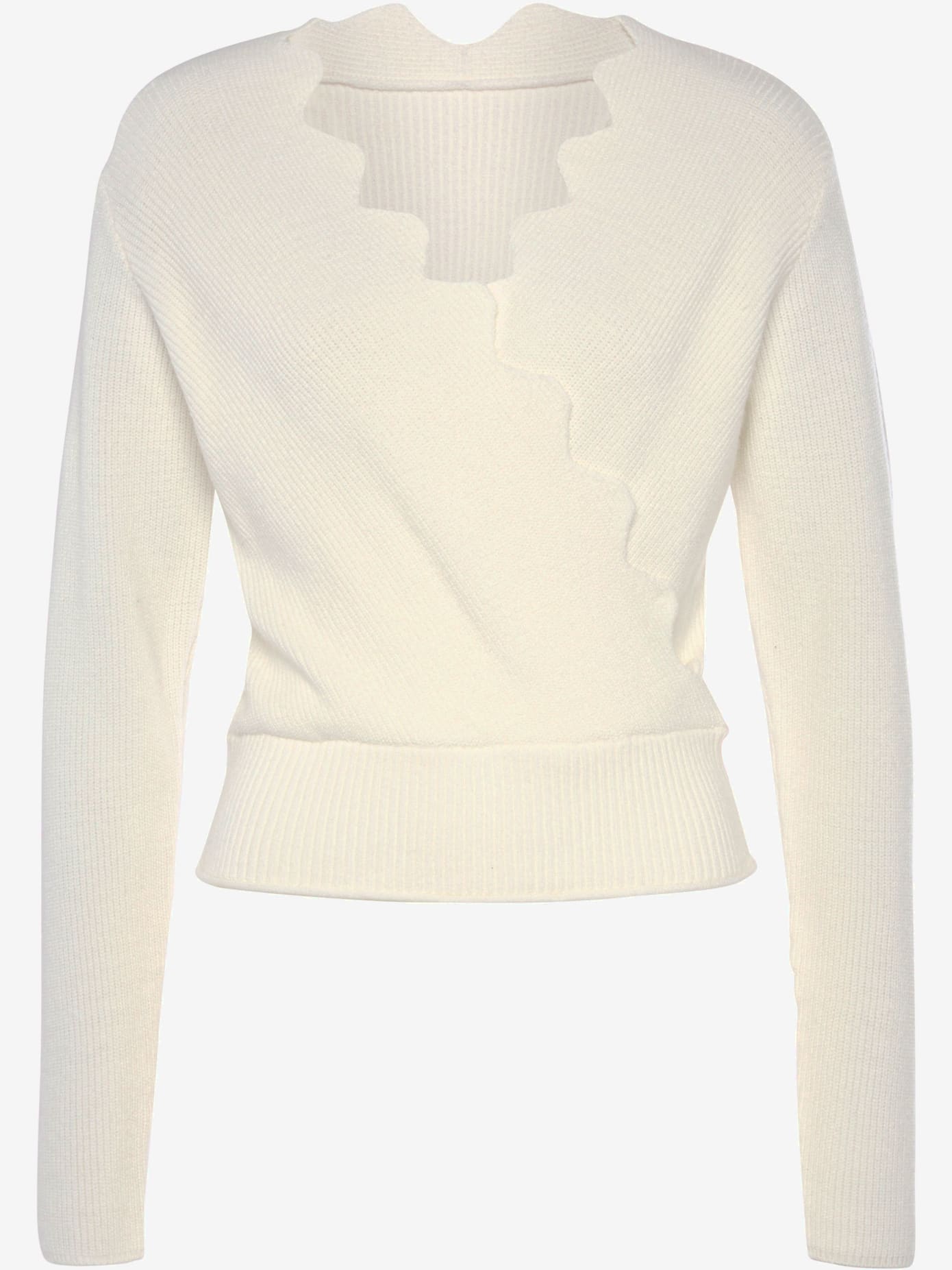 Pull en tricot bord ondulé tendance