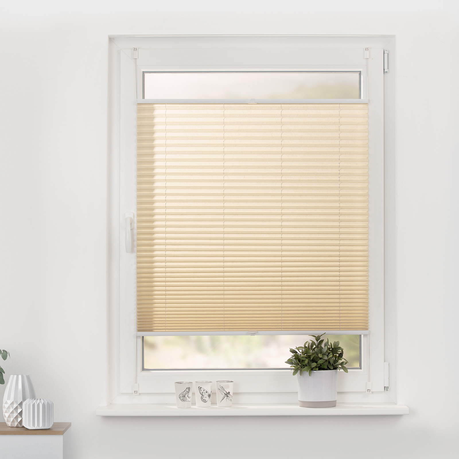 LICHTBLICK Plissee - creme - Crushed-Optik - 45x130 cm