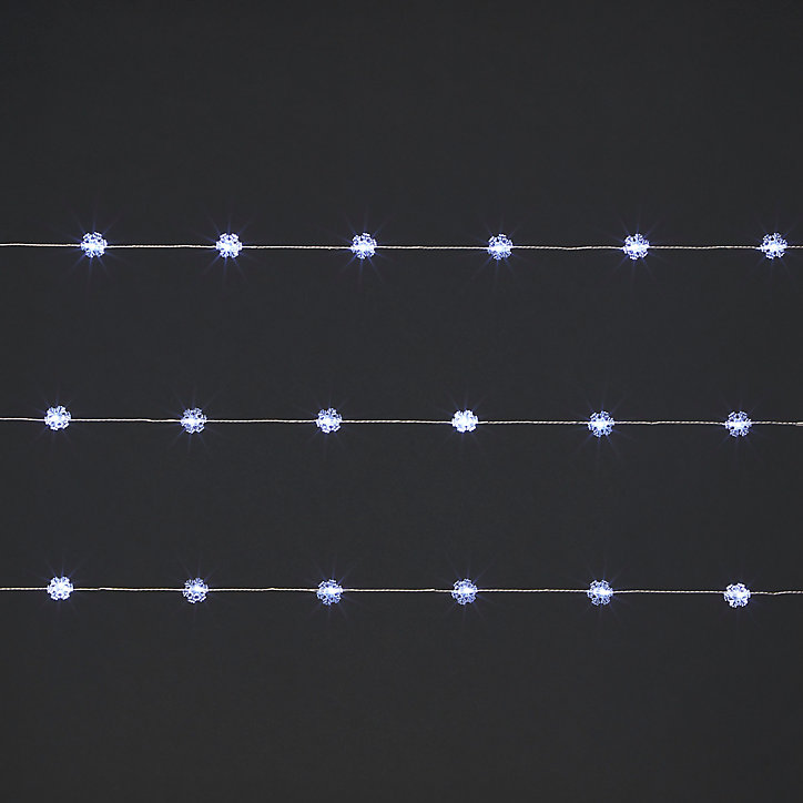 Guirlande lumineuse LED intérieure blanc froid câble argenté 8 m