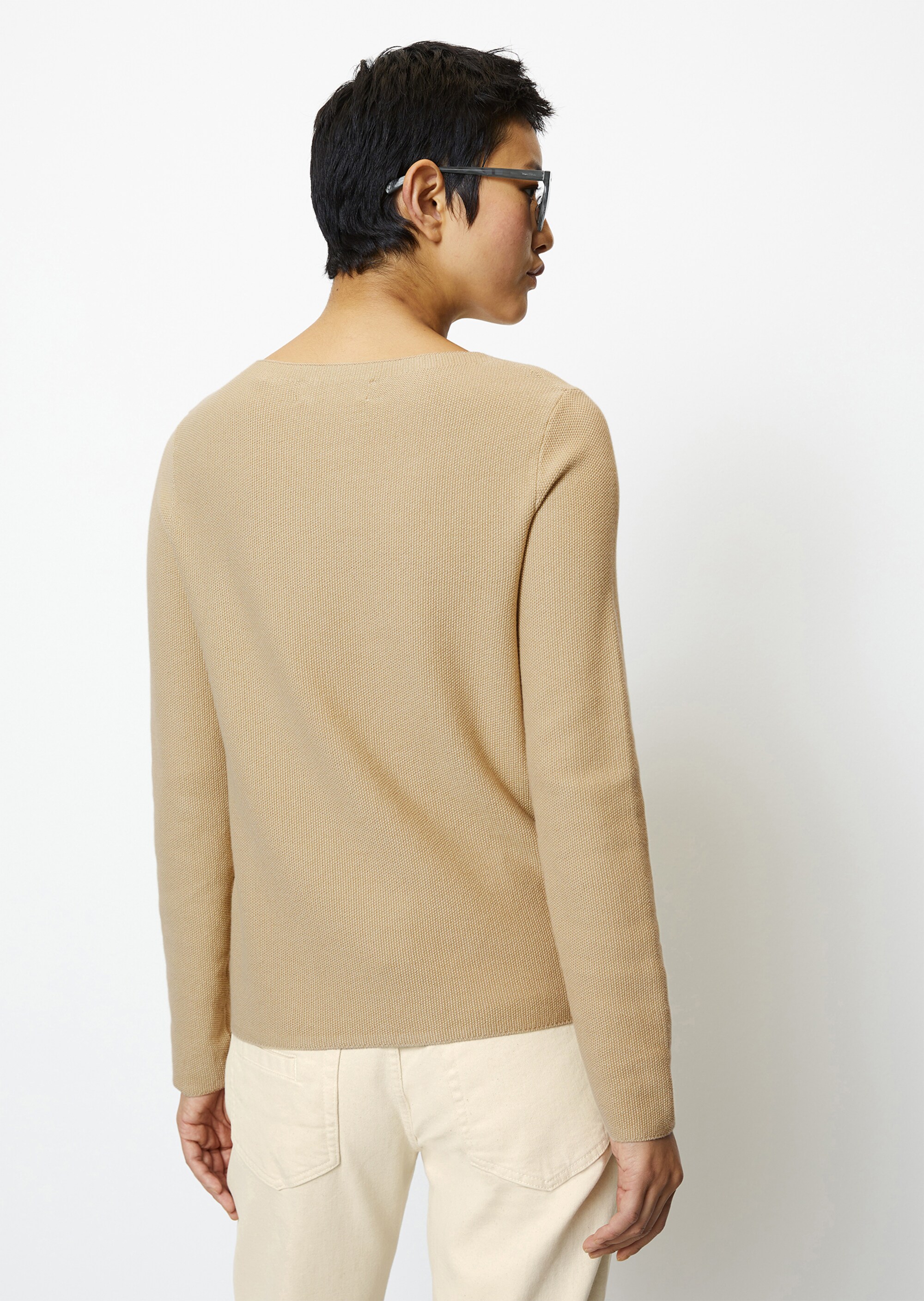 Pullover mit Reiskorn-Struktur aus softem Organic Cotton