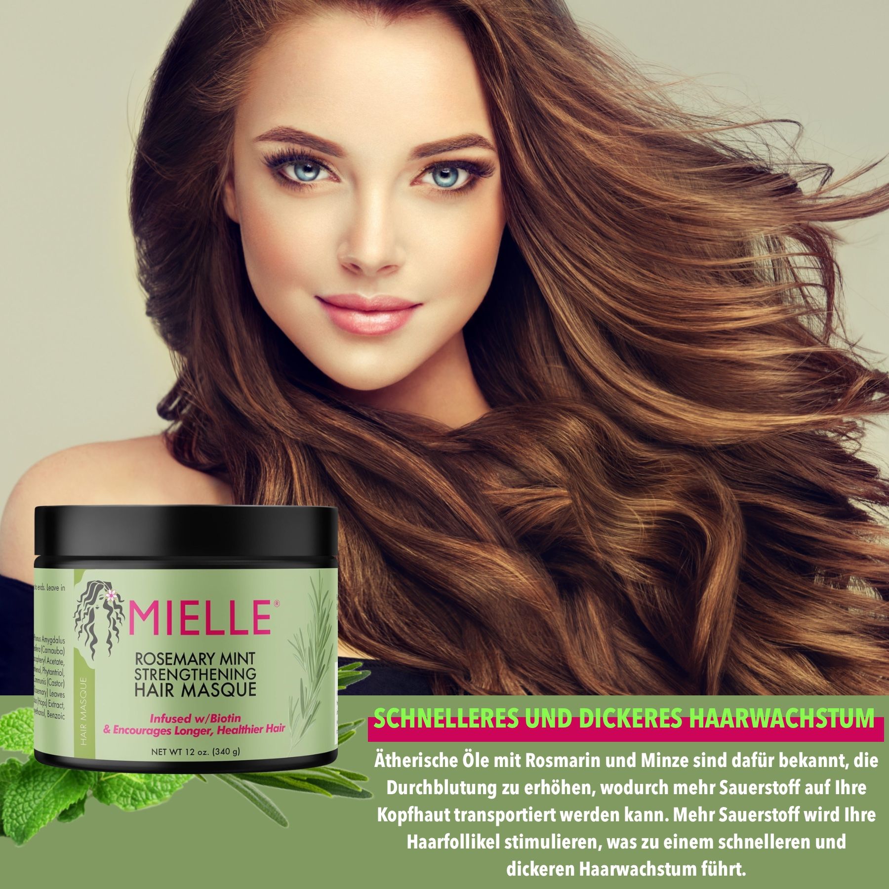 Mielle Organics Haarmaske Rosmarinöl Minze für Haarpflege