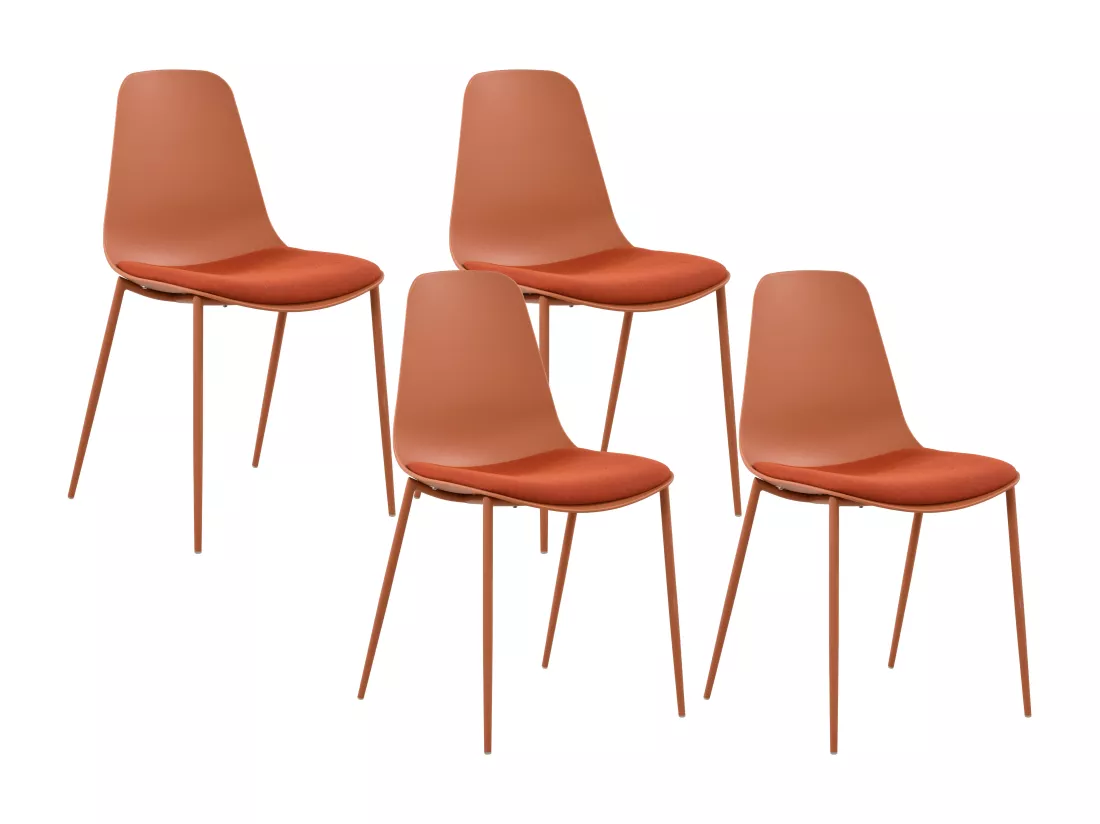 Lot de 4 chaises de jardin en polypropylène et métal - Terracotta - NEGERI de MYLIA