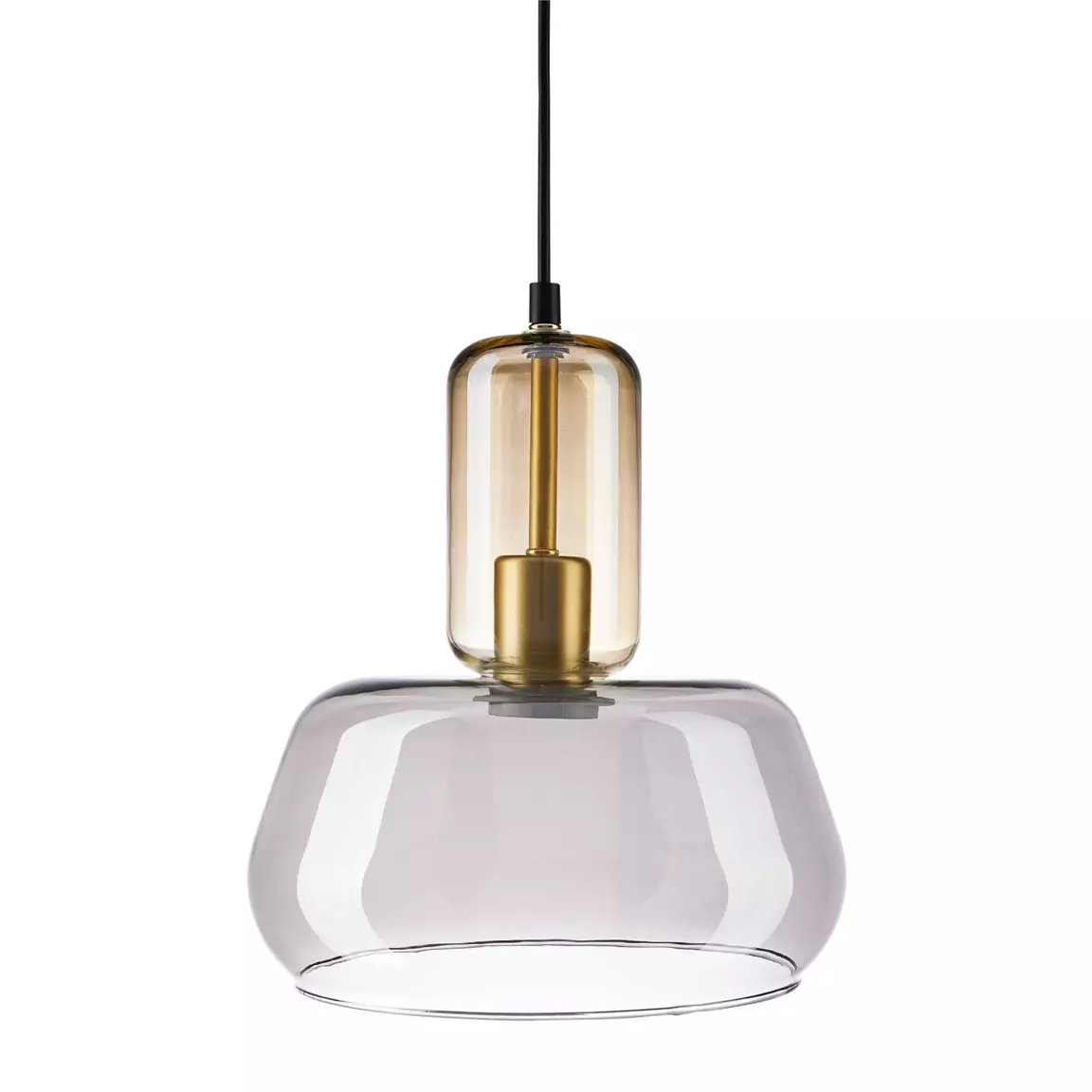 Suspension lumineuse en verre (D24 cm) Dulcia Noir
