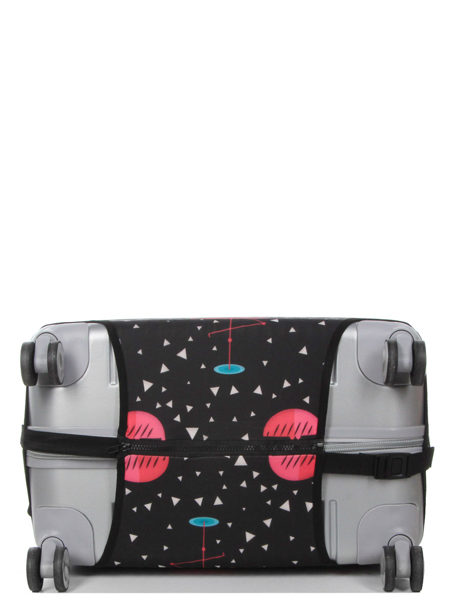 Housse de valise Periea Black with Pink Flamingos L