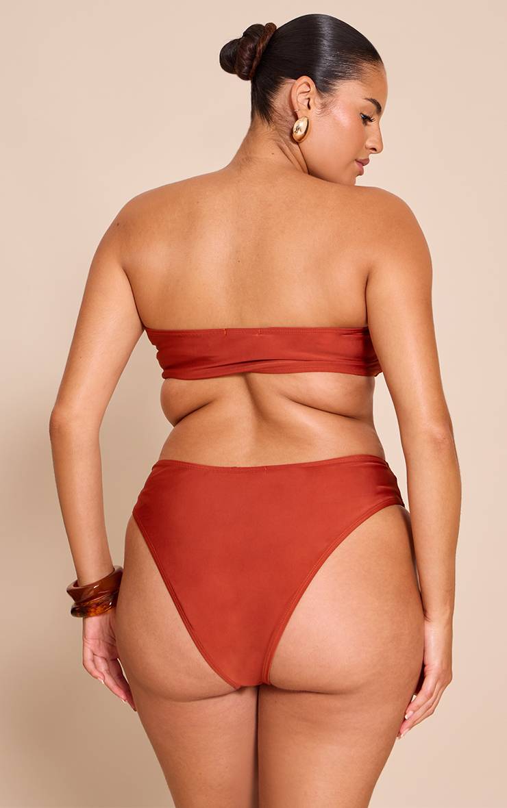 Chocolat Bas De Bikini Grande Taille Mix & Match Taille Haute Coupe Échancrée