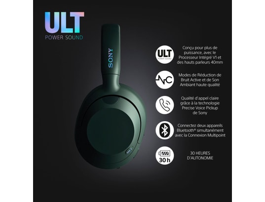 SONY - Casque sans fil ULT Wear vert forêt - WH-ULT900NH