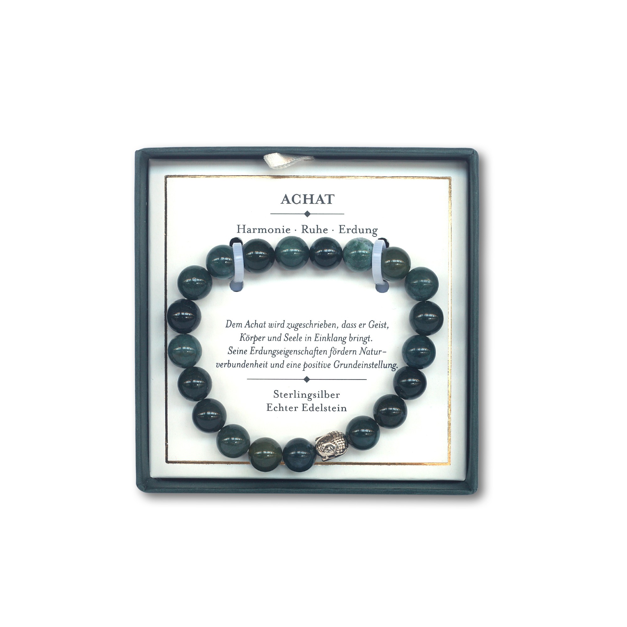 Armband 'Achat', Achat-Perlen und Sterlingsilber in Geschenkbox günstig bestellen
