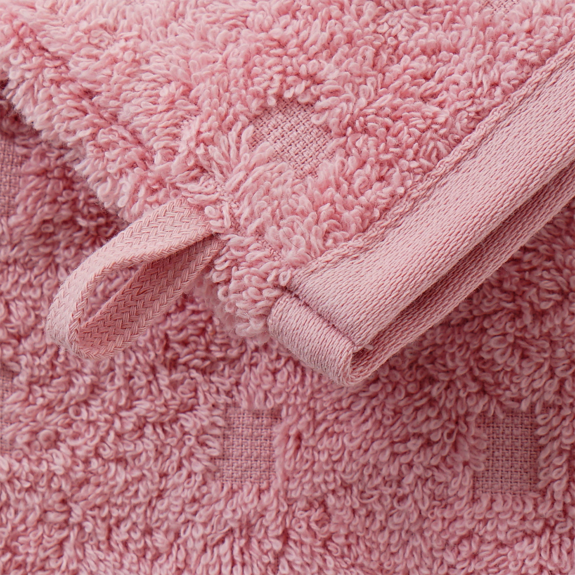 My Home Waschhandschuh mit grafischer Struktur rosa