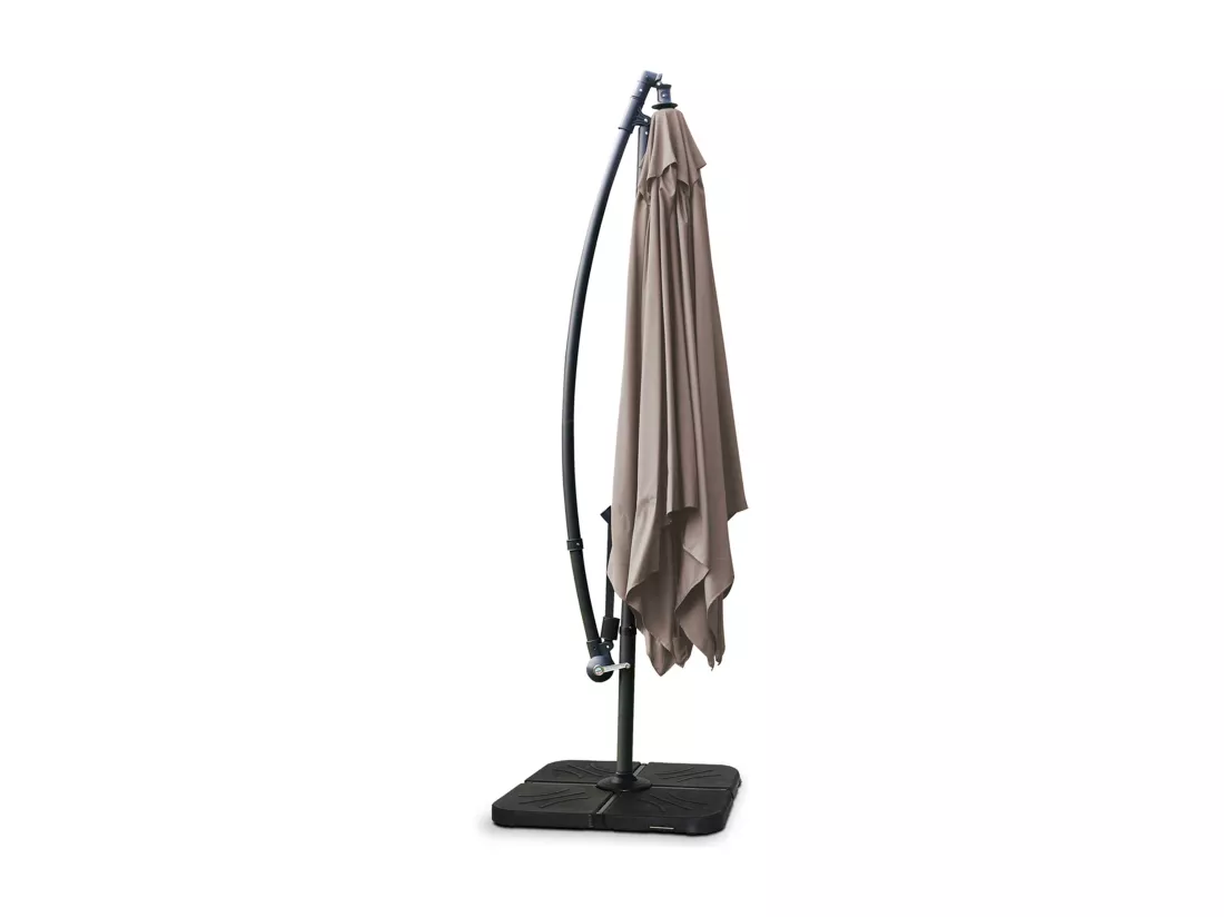 Parasol déporté 3x3m aluminium taupe - Genova