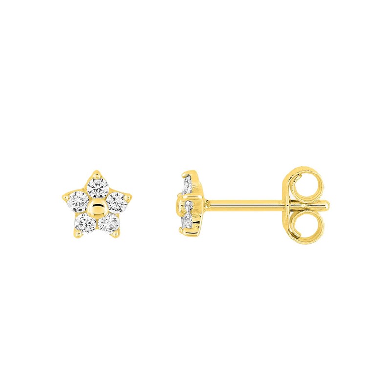 Boucles d'oreilles femme - Oxyde de zirconium - Or 18 Carats
