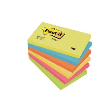 Post-it® Haftnotiz Rainbow Notes, 76 x 127 mm, 5 Farben Active Collection, 100 Blatt