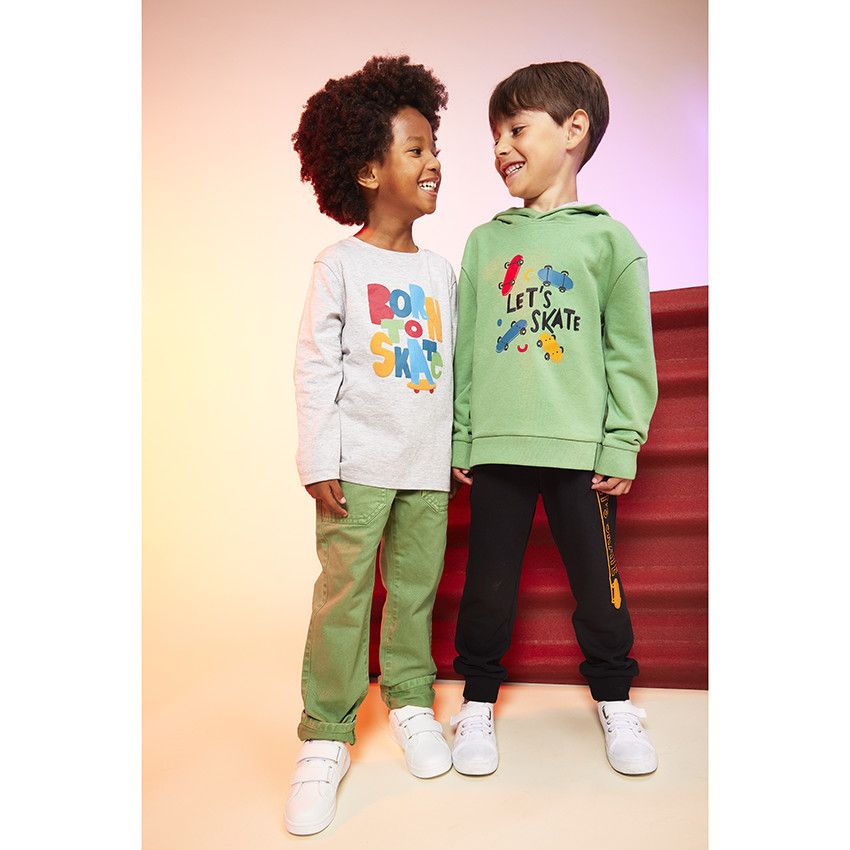 Pantalon large en twill pour garçon - Vert