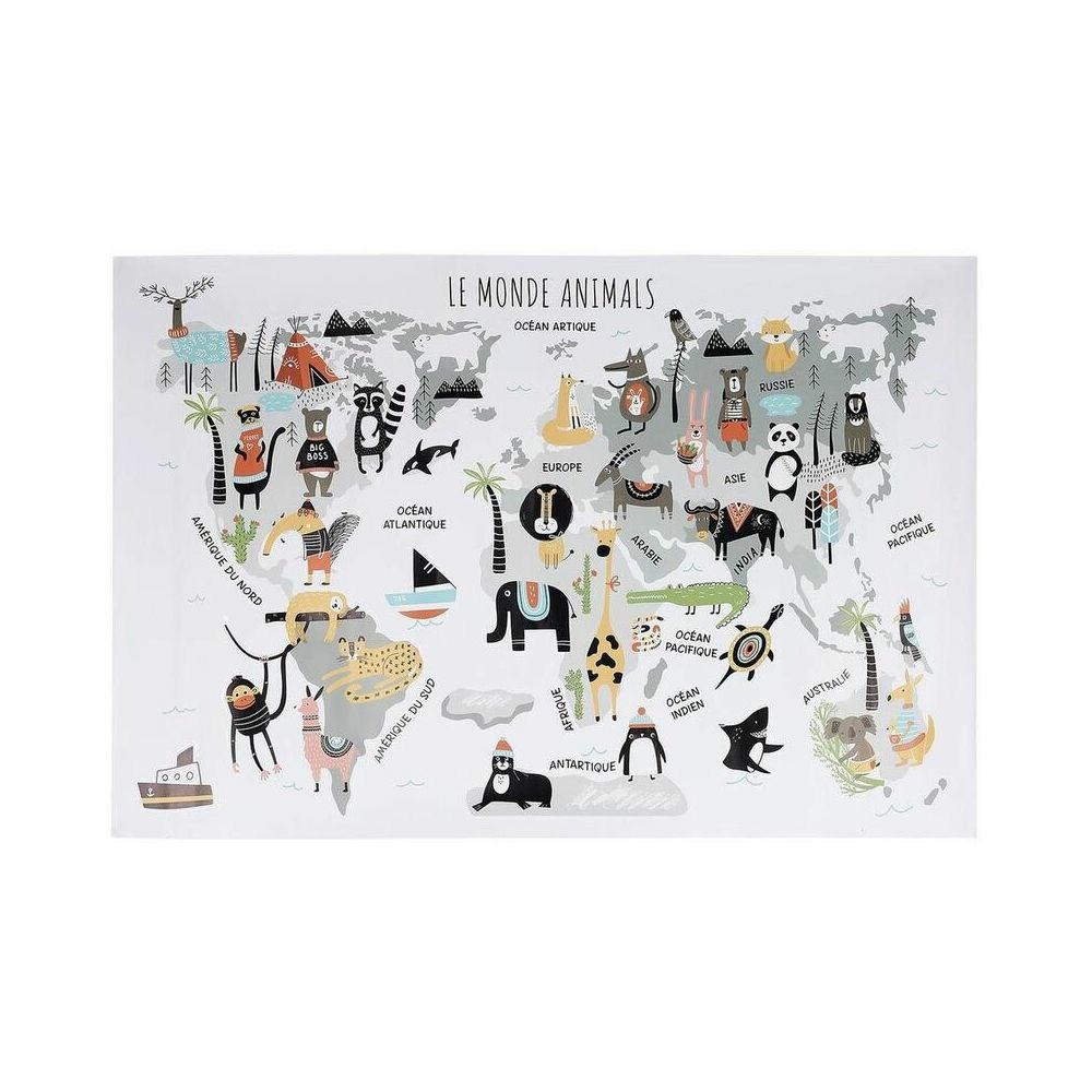 Sticker mural mappemonde 90x60 cm