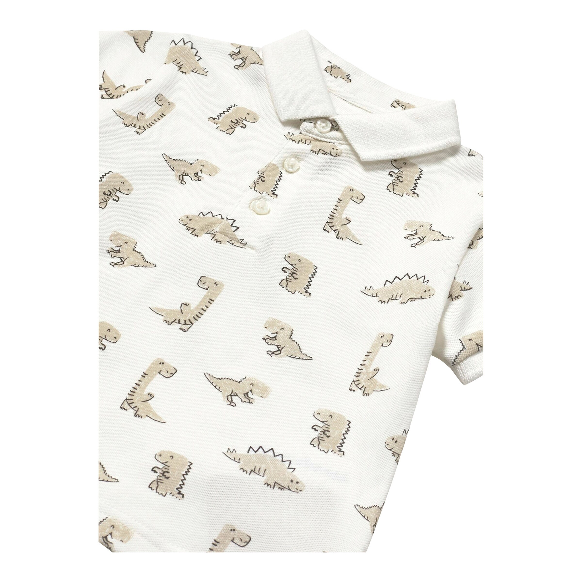 Mayoral Polo-T-Shirt Dinos Piqué natur/grau