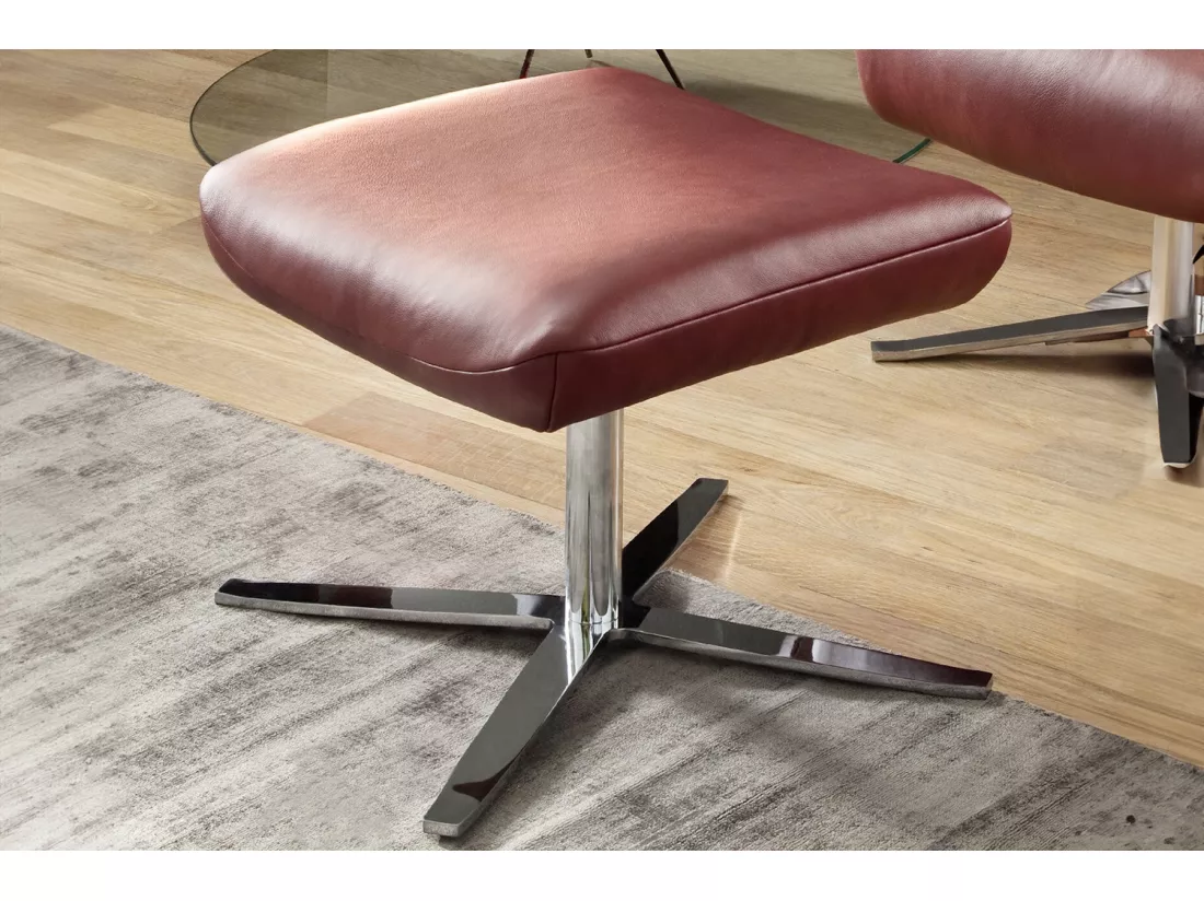 Fauteuil - Rouge cuir - RANDY