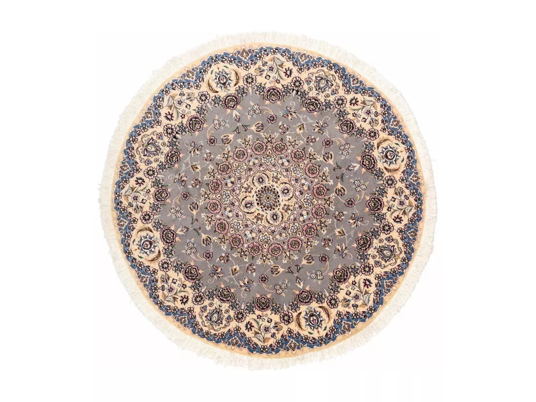 Tapis de laine 150x150 beige Nain