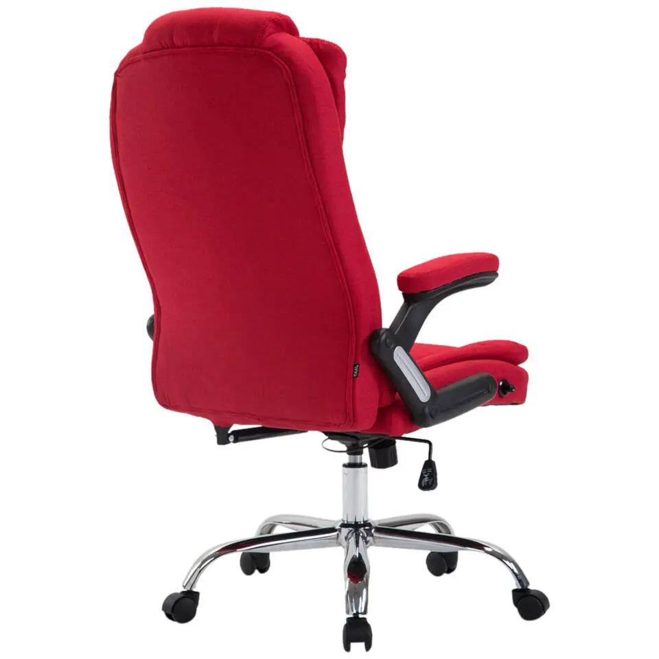 CLP Bureaustoel Thor chroom Frame - Stof - rood