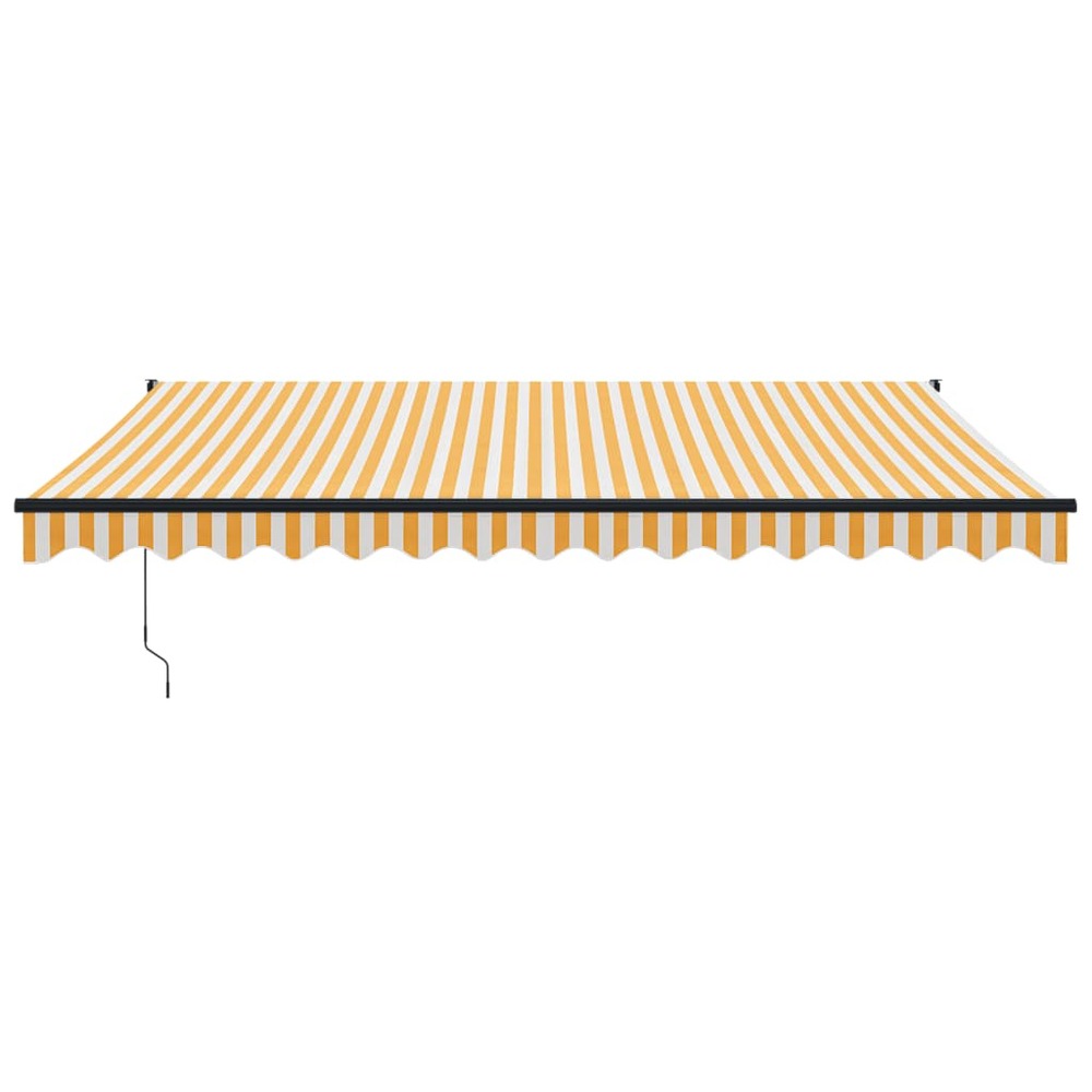 Auvent rétractable jaune et blanc 4,5x3 m tissu et aluminium