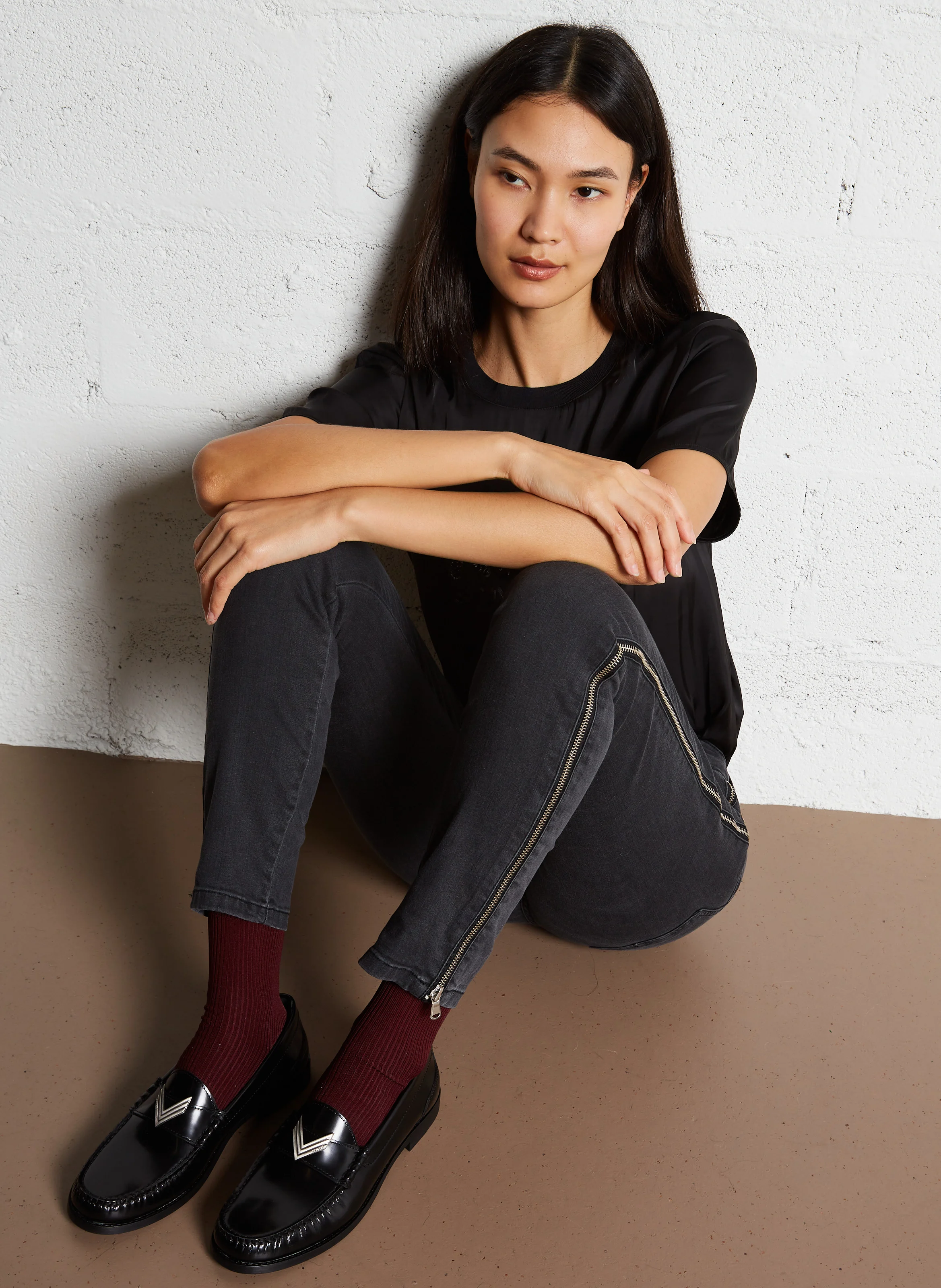 Mocassins vernis en cuir| Noir