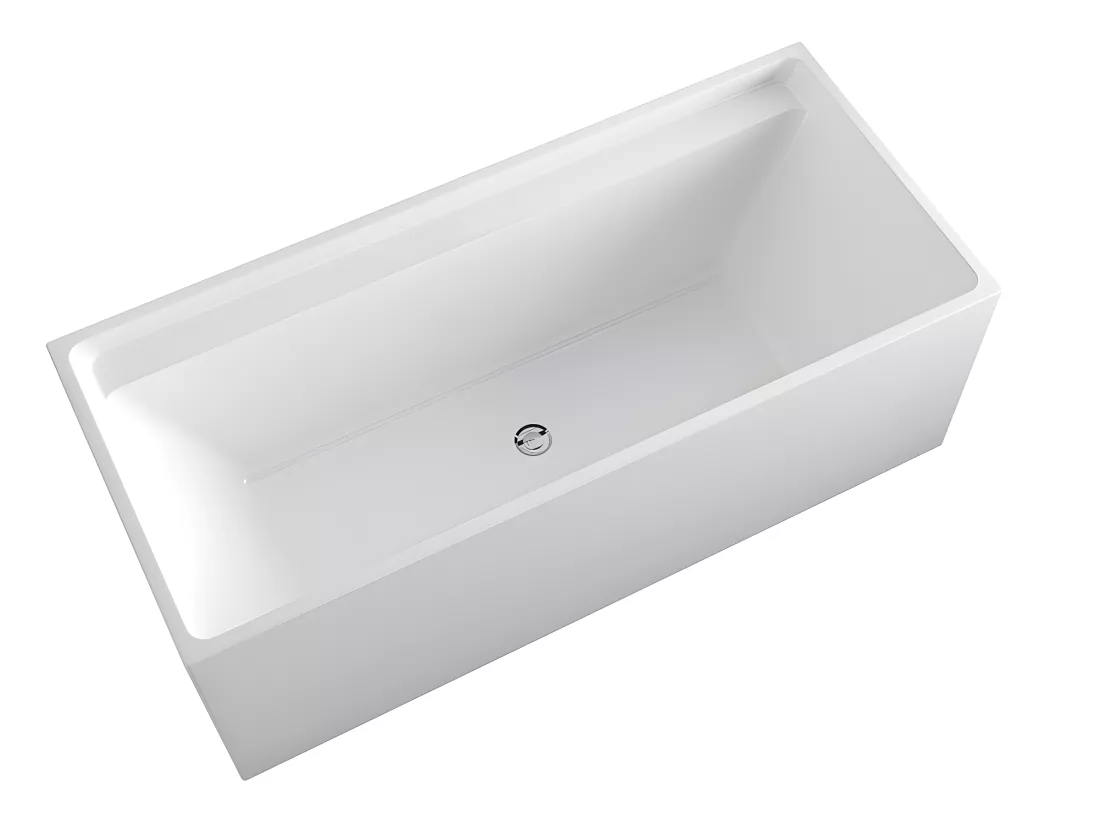 Baignoire îlot rectangulaire - 232 L - 150 x 75 x 60 cm - Blanche - Acrylique - ASPIUS