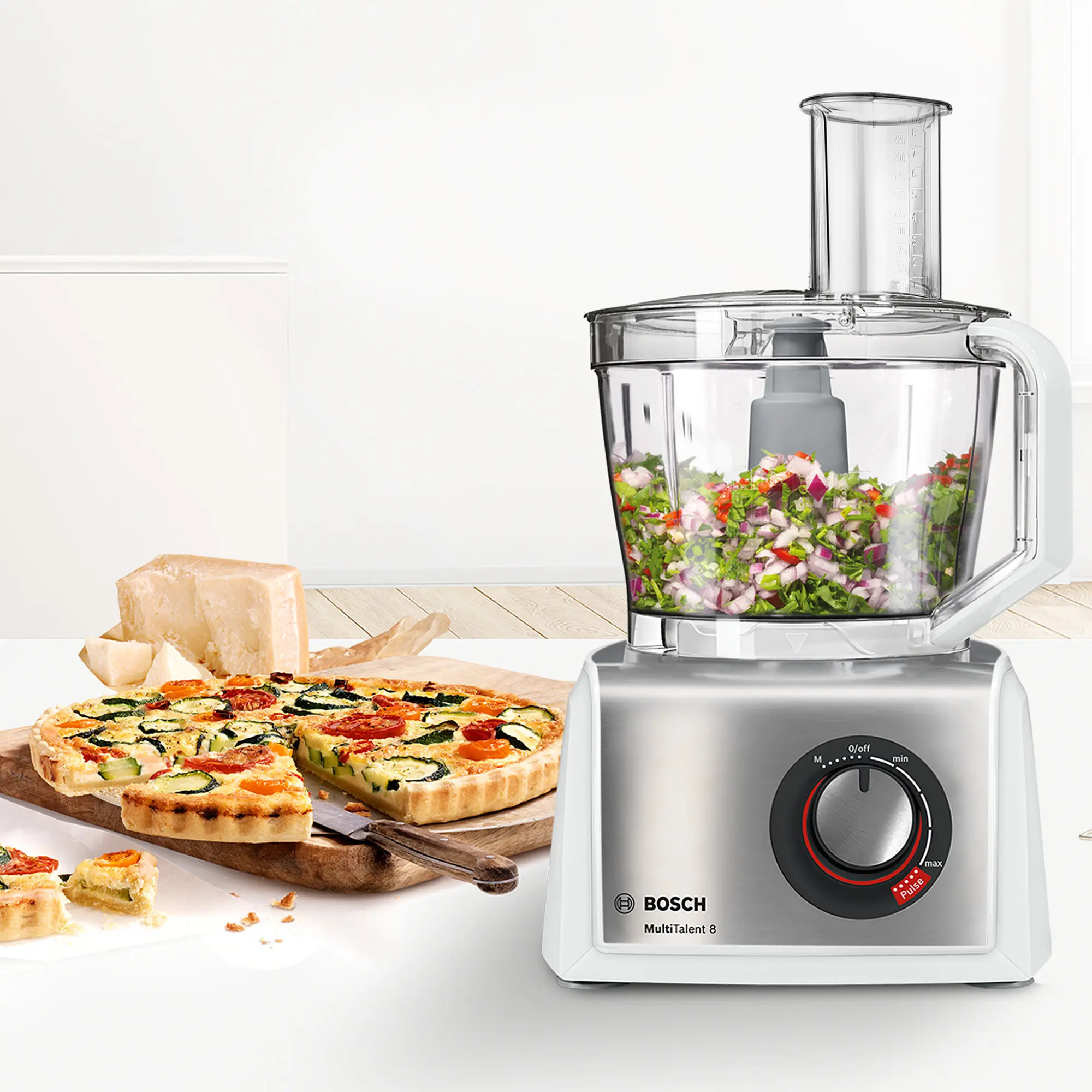 Food processor MultiTalent 8 1250 W Wit, RVS MC812S820