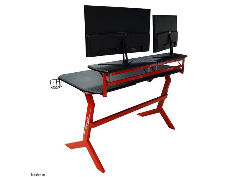 LC-Power Gaming Tisch LC-GD-1R Schwarz/Rot Gaming-Schreibtisch für bis zu zwei Monitore
