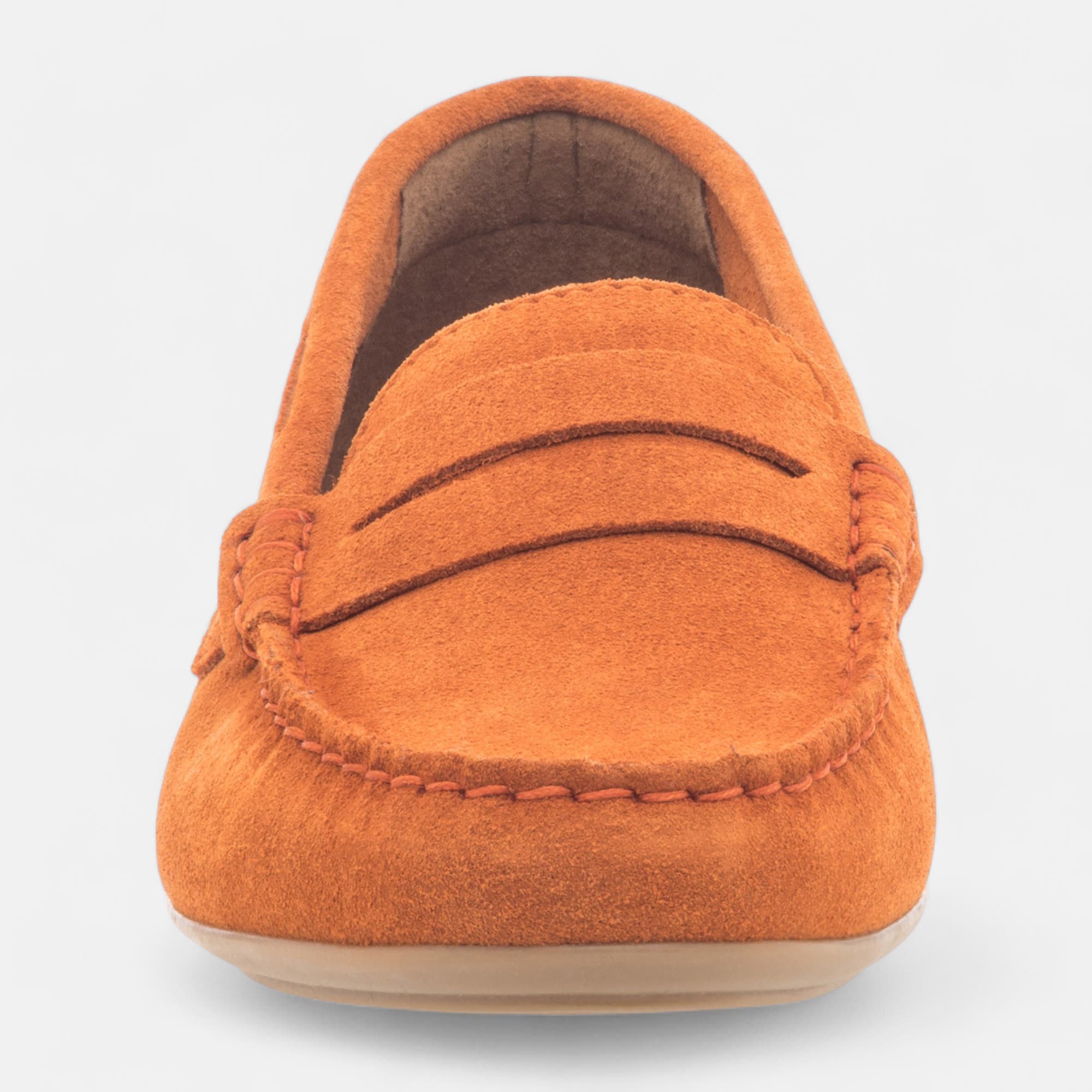 Mocassins Femme en cuir orange
