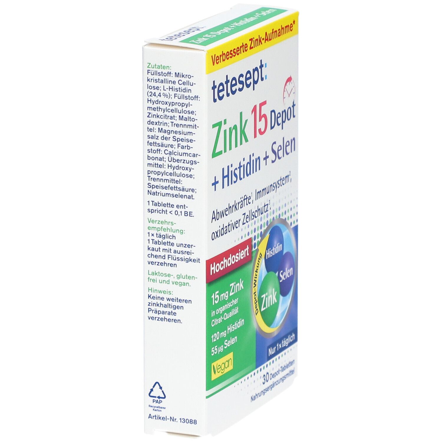 tetesept® Zink 15 Depot + Histidin + Selen