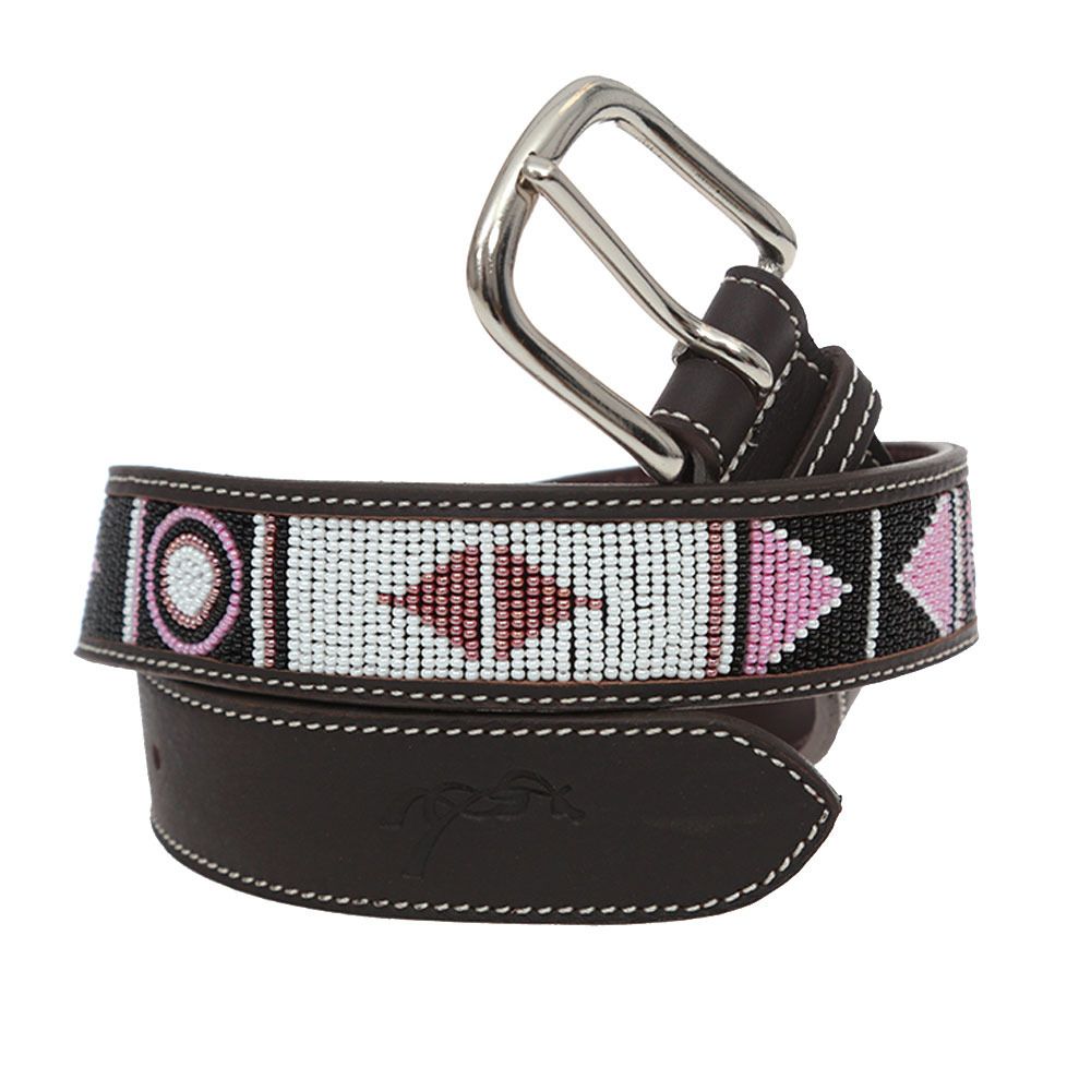 Pénélope PEARL - Ceinture Femme havane/rose