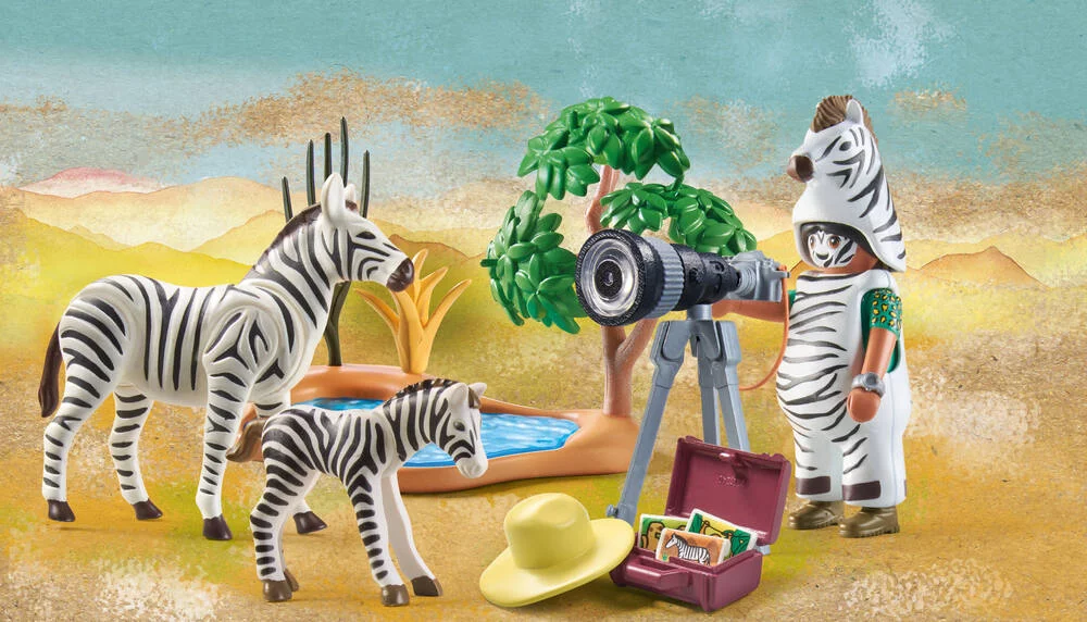 PHOTOGRAPHE AVEC DEGUISEMENT ET ZEBRES -71295