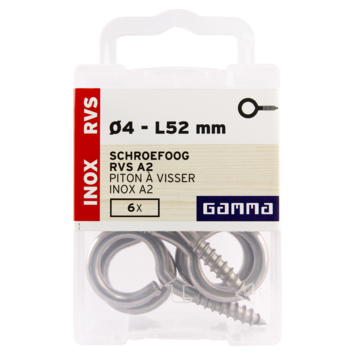 GAMMA Schroefoog 5mm - 30mm RVS 6st.