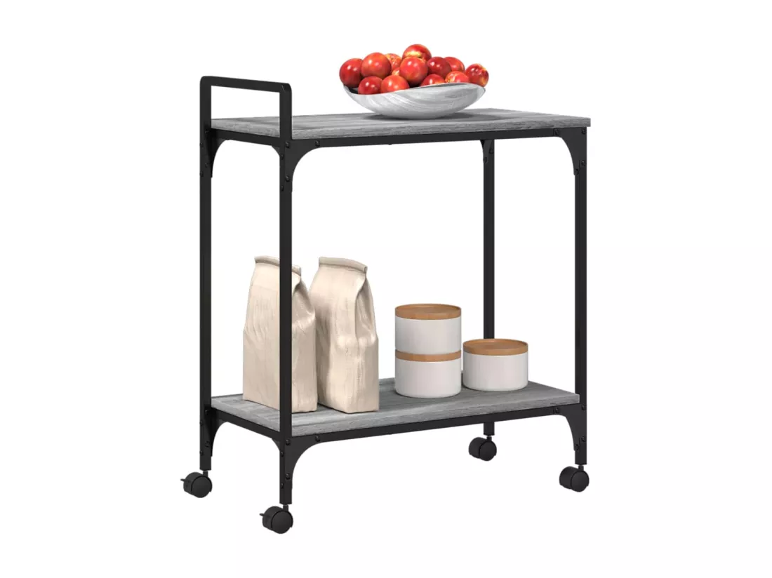 Chariot de cuisine sonoma gris 60,5x31x72,5cm bois d'ingénierie