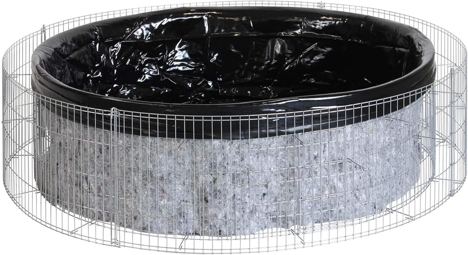 bellissa ‎‎– Gabionen-Hochteich Bausatz mit 490 L Füllvolumen rund 146x146x40 cm – Garten Zubehör DIY-Kit mit Gabionen, Teichfolie und Trenn-Vlies - Wetterfest & langlebig für Zierteiche & Biotope