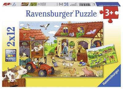 Ravensburger Puslespill Gårdsarbeid 2x12 Biter