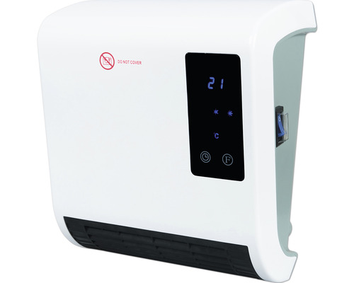 Calienta design ventilatorkachel, 26 x 28 cm, 2000 W, wit, inclusief afstandsbediening