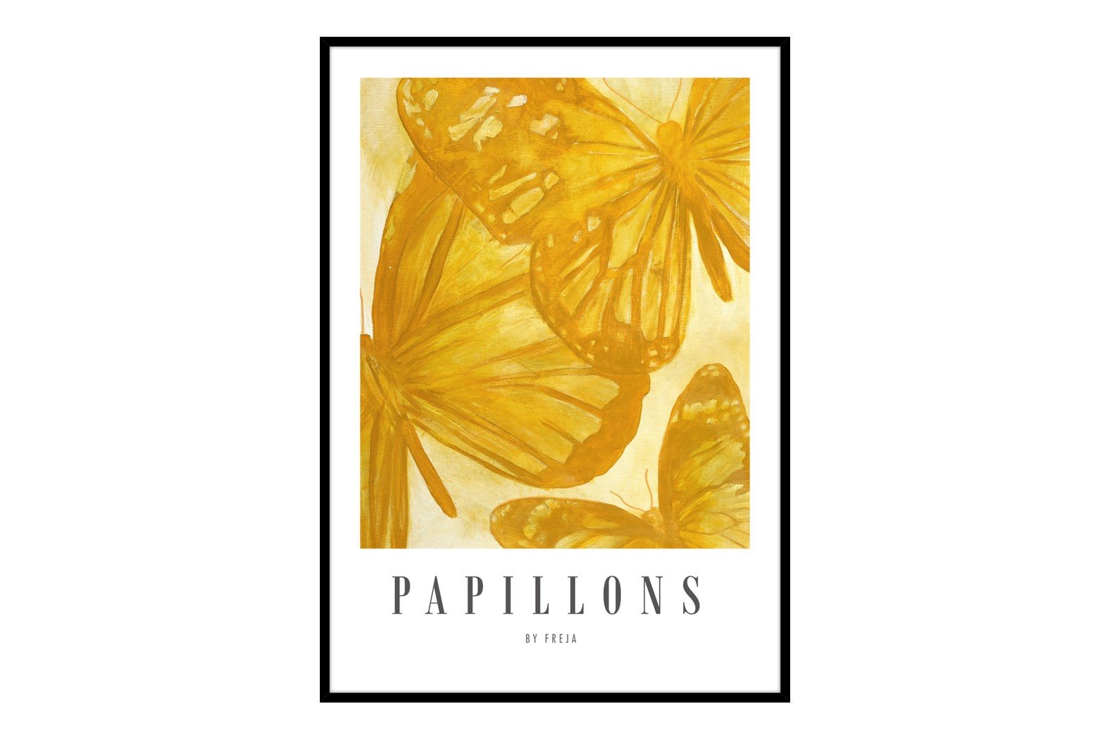 Papillons 70x100 cm Black Frame
